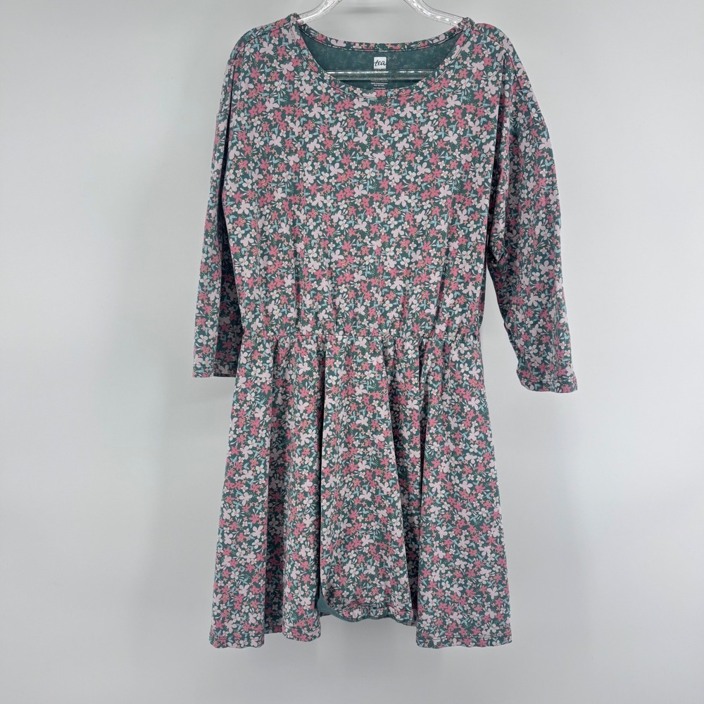 Tea Collection Girls Floral Print Long‎ Sleeve Dress Size 14